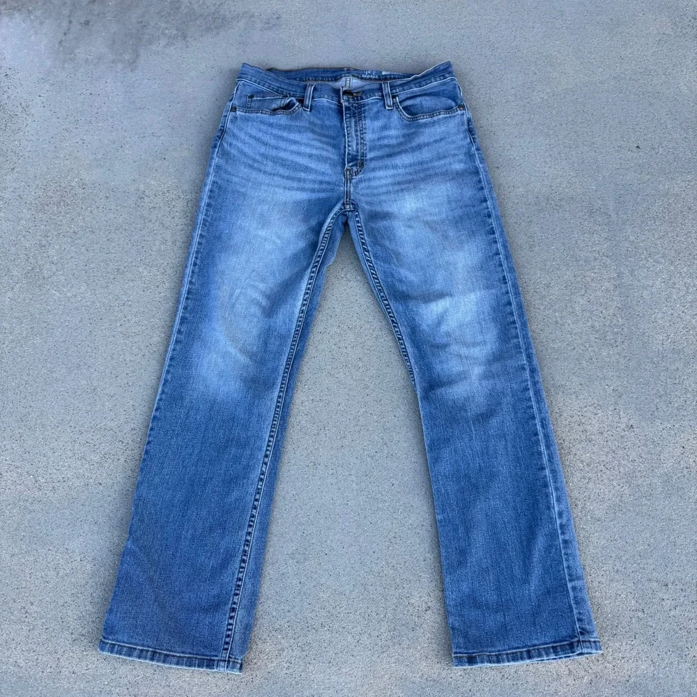 George Mens Bootcut Jeans Medium Wash Denim 32x30 - Picture 1 of 9